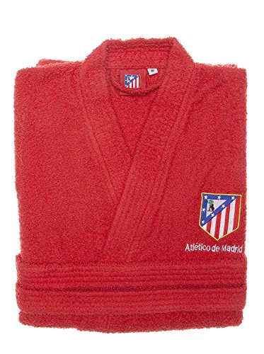 Atlético de Madrid Albornoz Oficial del Club - Algodón Rizo Americano Color Rojo Talla S