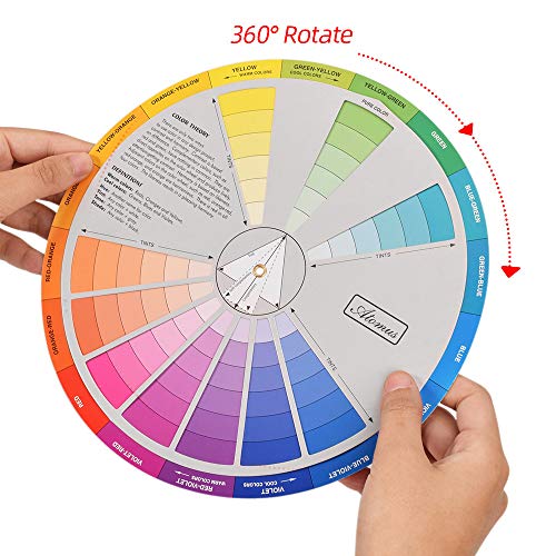 ATOMUS Color Wheel Color Mix Guide 9.05 inch Tattoo Pigment Chart Supplies for Paint Permanent Eyebrow Lip Body Tattoo