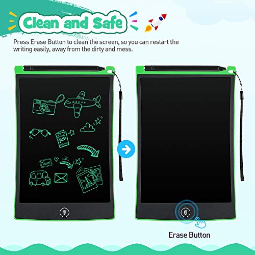 ATOPDREAM Regalos para Niños de 3-12 Años,Tableta de Escritura Juguetes Niños 3 4 5 6 7 8 Años Pizarra LCD Regalos Niños 3-12 Años Tablets para Niños (Verde)