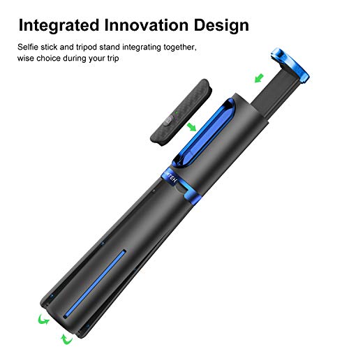 ATUMTEK Palo Selfie Trípode Bluetooth, Mini Extensible 3 en 1 Selfie Stick de Aluminio con Mando a Distancia Inalámbrico 270° Rotación para iPhone 11/XS MAX/XS/XR/X/8 Plus/8, Samsung, Xiaomi y Más