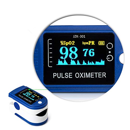 AUA Oxímetro de Pulso Medidor Digital Pulsioxímetro de Dedo Pantalla LED Saturación de Oxígeno en la Sangre (Sp02) Oximetro de Dedo y Monitor de Frecuencia Cardíaca