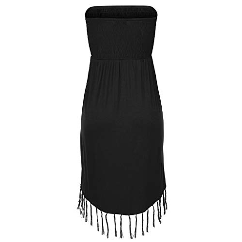 Auifor Summer Mini Casual Tubo sin Mangas de la Playa del Vestido del Vestido de Partido de Split Playa Vestido de la Muchacha de Las Mujeres del Halter Superior de la Franja Retro Falda de cóctel