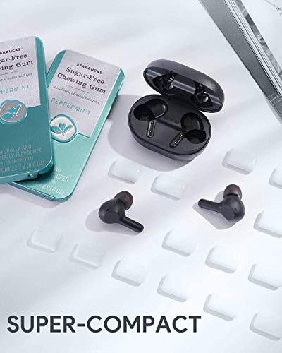 AUKEY Auriculares Inalámbricos Bluetooth 5 Graves Mejorados, Carga Rápida USB-C, Deportivos IPX5 Impermeable, Micrófono Incorporado, Control Táctil, Reproducción de 25 Horas