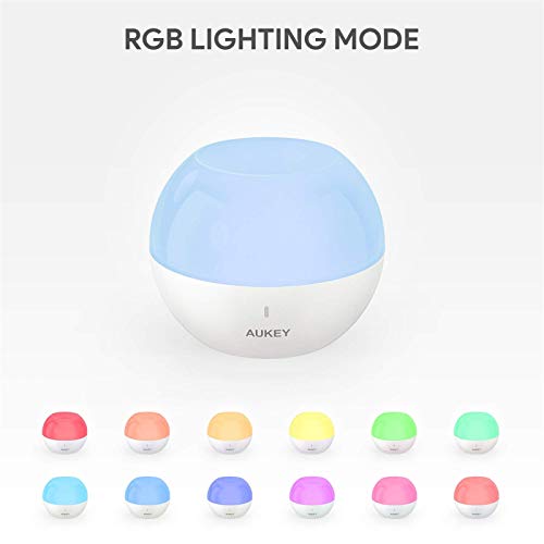 AUKEY Lámpara de Noche Control Táctil con Blanco Cálido Ajustable y RGB, Recargable Apliques de Pared Móviles con Impermeable IP65 & Resistente a Caída, Lámpara de atmósfera y Luz de Noche para Niños