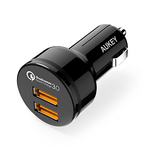 AUKEY Quick Charge 3.0 Cargador de Coche Doble Puerto 36W Adaptador Automóvil para Samsung Galaxy S8, LG G5 / G6, HTC 10, Moto G4 y más