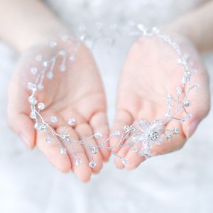 aukmla novia diadema para dama y Flowergirls cristal flores pelo Vine boda flor tiara