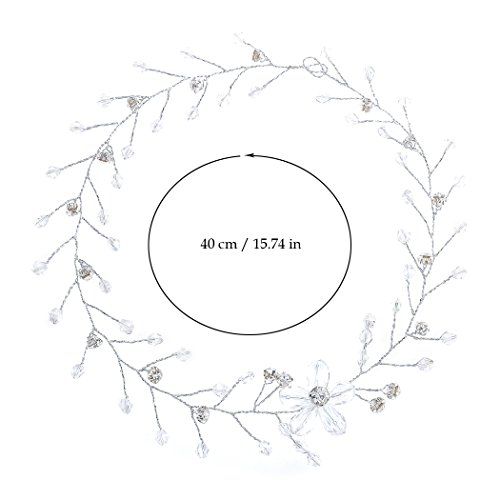 aukmla novia diadema para dama y Flowergirls cristal flores pelo Vine boda flor tiara