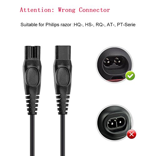 Aukru - Cargador para afeitadora Philips AquaTouch serie PT (15 V, 500 mA, apto para modelos AT750, AT751, AT752, AT753, AT890, AT890, AT891, AT893, AT940), color negro