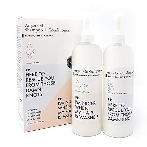 Aumenta el Crecimiento del Cabello Set de Champú Argán y Acondicionador, Aceite de argán. Estimula Cabello, Ayuda a la pérdida de cabello, Crecimiento, Tratamiento para hombres y mujeres