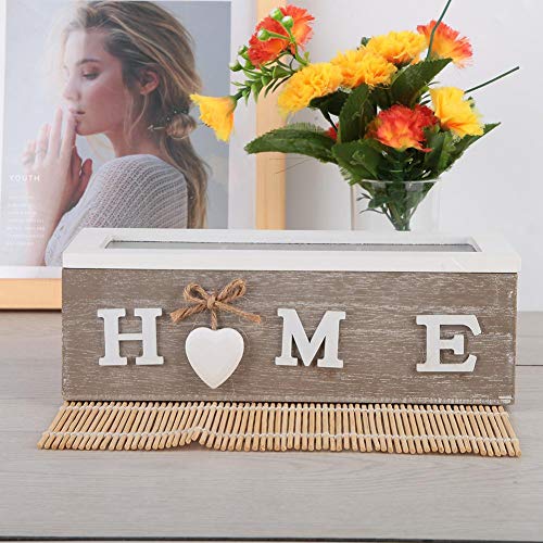 AUNMAS Envase de Madera del Organizador de la joyería de la bolsita de té de la Caja de Almacenamiento para el Regalo de Escritorio casero de la decoración(2#)