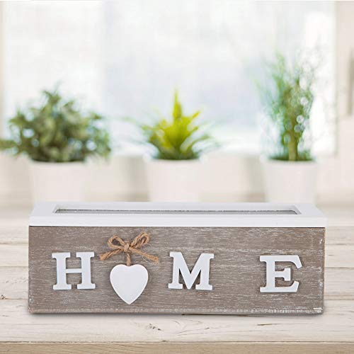 AUNMAS Envase de Madera del Organizador de la joyería de la bolsita de té de la Caja de Almacenamiento para el Regalo de Escritorio casero de la decoración(2#)