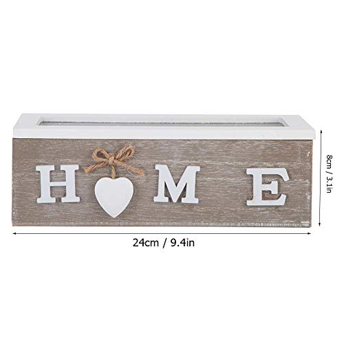 AUNMAS Envase de Madera del Organizador de la joyería de la bolsita de té de la Caja de Almacenamiento para el Regalo de Escritorio casero de la decoración(2#)