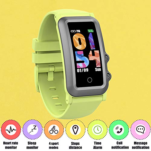 AUPALLA Pulsera de Actividad Niños, Reloj Inteligente Fitness Tracker con Podómetro, Pulsómetros, Monitor de Sueño, Contador de Caloría, 4 Modos Deportivos Smartwatch para Niñas y Niños (Verde)