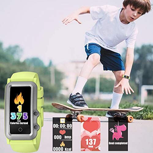 AUPALLA Pulsera de Actividad Niños, Reloj Inteligente Fitness Tracker con Podómetro, Pulsómetros, Monitor de Sueño, Contador de Caloría, 4 Modos Deportivos Smartwatch para Niñas y Niños (Verde)