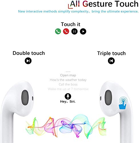 Auriculares Bluetooth 5.0, Auriculares Inalámbricos Estéreo Inalámbricos Deportivos en Ear con Funda de Carga Micrófono Ligeros Hi-Fi Auriculares para Airpods/iPhone/Samsung/Huawei