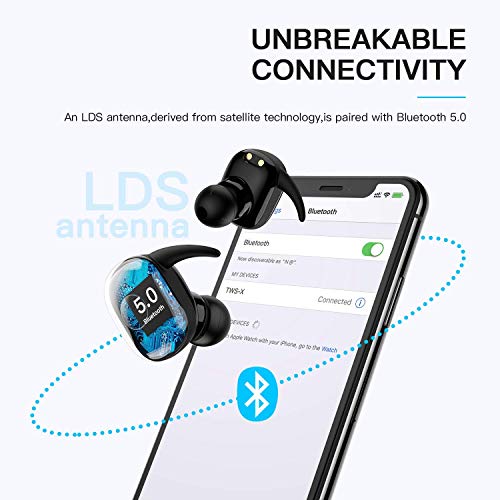 Auriculares Bluetooth 5.0 internos,Auriculares inalambricos in Ear con cancelación de Ruido,Auriculares para Correr Ipx7 Impermeables, de para Android iOS