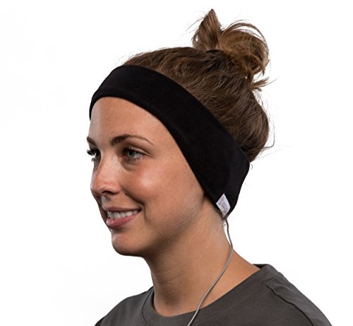 Auriculares con Banda de Lana para la Cabeza AcousticSheep SleepPhones v.6 Classic - Negro, Mediano (Esta Talla se Ajusta a la mayoría)