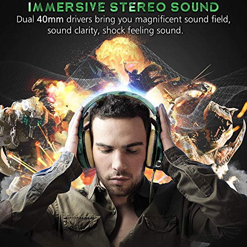 Auriculares Gaming para PS4 Xbox One Nintendo Switch, Beexcellent GM-100 Cascos Gaming con Sonido Envolvente y Reducción de Ruido. La Disfruta de Lujo del Sonido Nítido