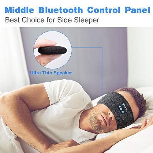 Auriculares para Dormir Regalos Originales para Hombre Mujer - Regalos Originales Auriculares Dormir Deportes Diadema Bluetooth, Suave Orejeras para Dormir con Ultrafinos HD Estéreo Altavoces (Gray)