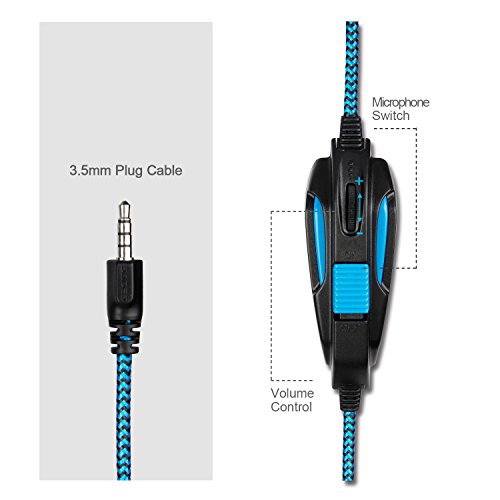 Auriculares SADES SA810 Xbox One PS4 Stereo Gaming con micrófono y cancelación de Ruido y Control de Volumen para la Nueva Xbox One/PC/Mac / PS4 / Table/Phone