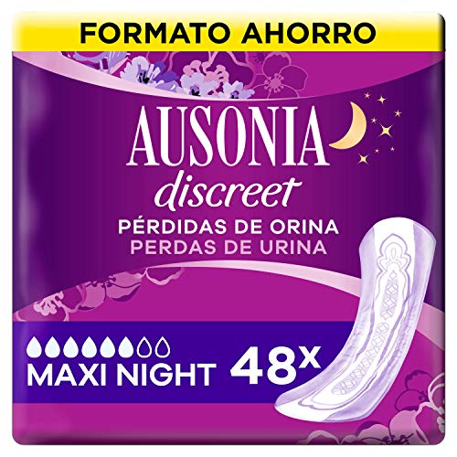 Ausonia Discreet Compresas Para Pérdidas De Orina Plus Maxi Noche Para Vejigas Hiperactivas x 48