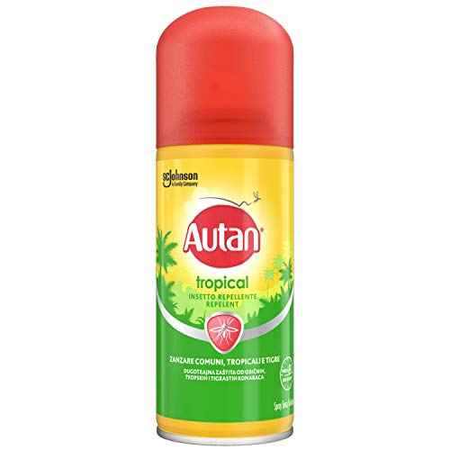 Autan - Tropical spray seco, repelente de mosquitos (comunes, tropicales y tigre) e insectos, 100 ml.