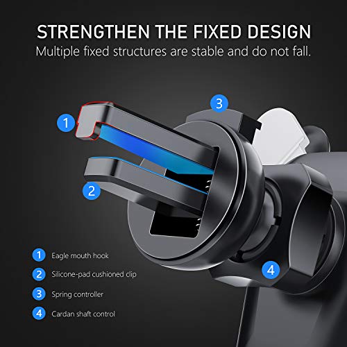 Autkors Soporte Móvil Coche, Soporte Móvil Télefono para Rejilla del Aire Ventilación con 360° Rotación Universal Automático Ajustable por Gravedad para iPhone, Huawei, Galaxy, Xiaomi y Más