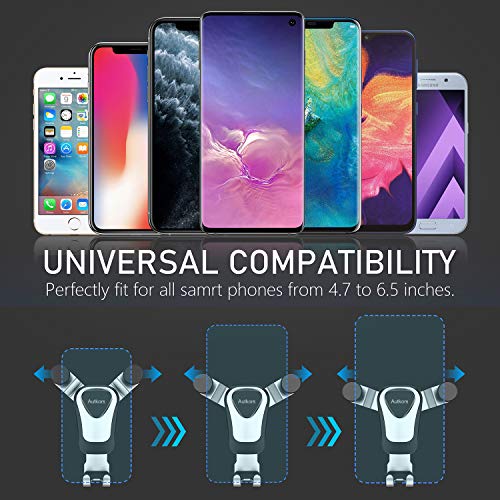 Autkors Soporte Móvil Coche, Soporte Móvil Télefono para Rejilla del Aire Ventilación con 360° Rotación Universal Automático Ajustable por Gravedad para iPhone, Huawei, Galaxy, Xiaomi y Más