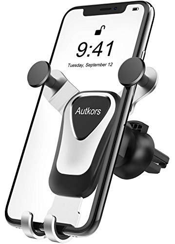 Autkors Soporte Móvil Coche, Soporte Móvil Télefono para Rejilla del Aire Ventilación con 360° Rotación Universal Automático Ajustable por Gravedad para iPhone, Huawei, Galaxy, Xiaomi y Más