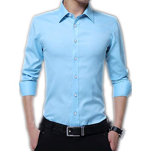 Autumn and Winter Fashion Men's Slim Solid Color Cardigan Lapel Shirt