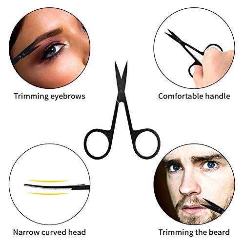 Auxsoul 20 Piezas de Pinzas para Cejas Tijeras para Cejas Peine para Cejas Recorte de Cejas Herramientas para Cejas Navaja para Cejas con 10 Cuchillas y 4 Peines para Cejas