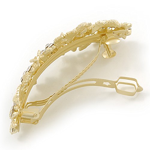 Avalaya - Pasador de pelo con forma de hoja de diamante mate (90 mm)