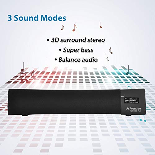 Avantree [Actualizado] Altavoz 10W Aptx Baja Latencia Bluetooth 4.1 Barra de Sonido inalámbrica para portátil, iPad，Mac, Tablets, TV, Superbajos & Efectos de Sonido 3D - Torpedo Plus