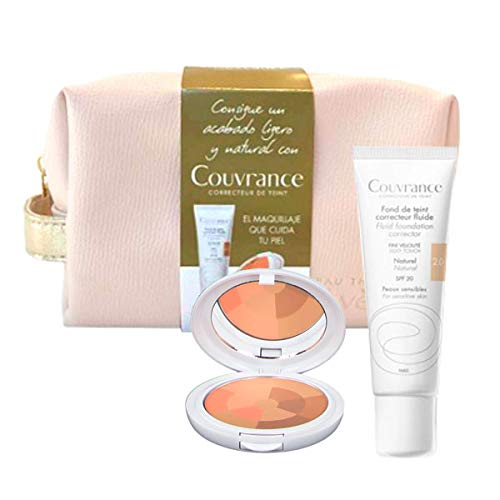 Avene Couvrance Maquillaje Fluido Corrector SPF20 Piel Sensible 4.0 Miel, 30ml+Polvos Mosaico Bronceado, 10g
