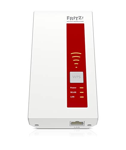 AVM FRITZ!WLAN Repeater 1750E International Rojo, Blanco - Repetidor (2.4/5 GHz, Inalámbrico, WEP,WPA,WPA2,WPS, IPv6, Rojo, Blanco, 230 V)