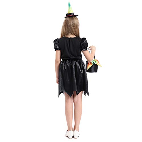 Avsvcb Cosplay Disfraz de Navidad para niños Bruja Vestido de Princesa Halloween Novedad Regalo Maquillaje Baile Fiesta espectáculo pequeña Bruja Demonio Disfraz