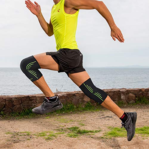 Awenia Rodilleras Deportivas Rodillera de Compresión Rotuliana Ortopédica Elástica Antideslizante y Transpirable, para Menisco, Ligamentos, Crossfit, Voleibol, Fútbol, Correr, Ciclismo, Pack de 2, L