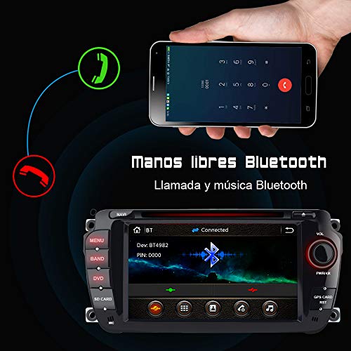 AWESAFE Radio Coche 7 Pulgadas con Pantalla Táctil 2 DIN para VW Seat Ibiza 2009–2013, Autoradio con Bluetooth/GPS/FM/RDS/CD DVD/USB/SD, Apoyo Mandos Volante, Mirrorlink y Aparcacimiento