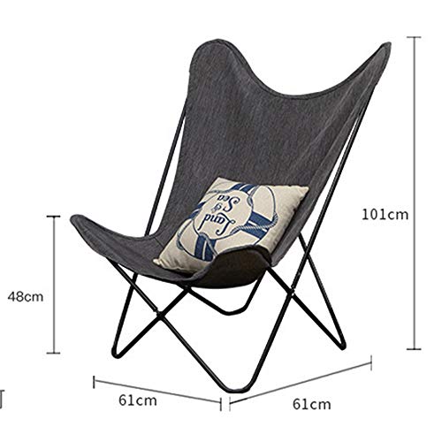 Axdwfd Tumbona Silla de salón, Silla Plegable Silla de Mariposa Hogar Sofá Perezoso Silla Feliz Balcón Casa Siesta Silla 61x61x101cm
