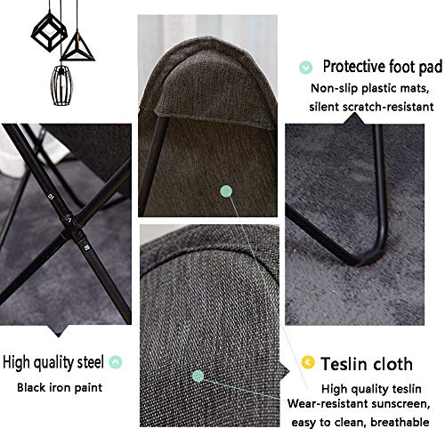 Axdwfd Tumbona Silla de salón, Silla Plegable Silla de Mariposa Hogar Sofá Perezoso Silla Feliz Balcón Casa Siesta Silla 61x61x101cm