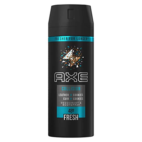 Axe Collision Bodyspray Desodorante Leather & Cookies para hombre - Pack de 6 x 150 ml (Total: 900 ml)