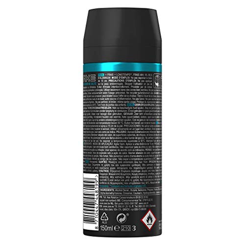 Axe Collision Bodyspray Desodorante Leather & Cookies para hombre - Pack de 6 x 150 ml (Total: 900 ml)