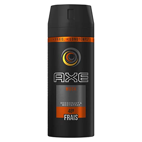 Axe Musk Déodorant Homme Spray Antibactérien, Fraîcheur 48h, Contre les Mauvaises Odeurs (Lot de 6x150ml)