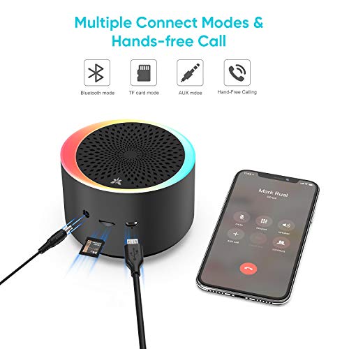 Axloie Altavoz Bluetooth Portátil 5.0 Altavoz Inalámbrico con Graves Profundos Sonido Estéreo 10H de Reproducción Tarjeta TF/AUX Micrófono Incorporado para Viajes Fiesta Casa (Negro)