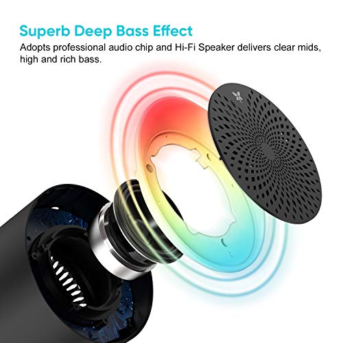 Axloie Altavoz Bluetooth Portátil 5.0 Altavoz Inalámbrico con Graves Profundos Sonido Estéreo 10H de Reproducción Tarjeta TF/AUX Micrófono Incorporado para Viajes Fiesta Casa (Negro)