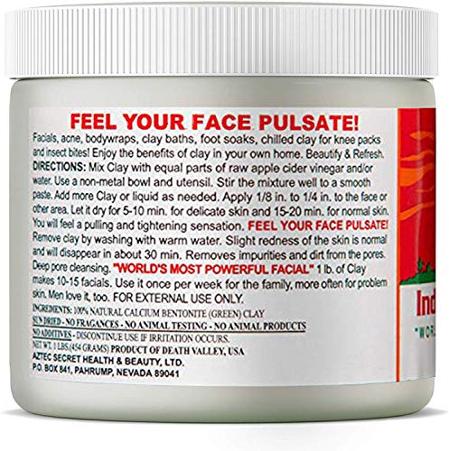 Aztec Secret Indian Healing Arcilla de limpieza profunda 100% natural