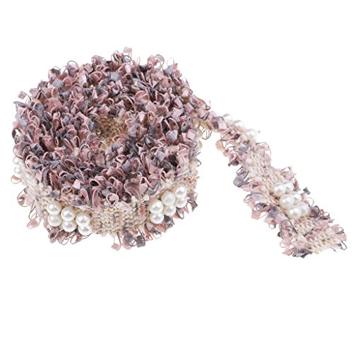 B Blesiya 1 Yarda Precioso Encaje para Coser Decorativo Encaje de Costura Accesorios y Manualidades - Rosa Gris