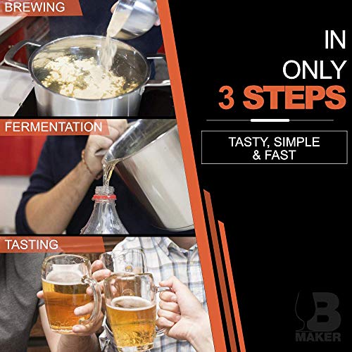 B Maker • Kit de Cerveza Artesanal • Idea para Regalo Hombre Mujer • Especial DEBUTANTES, PREPARACIÓN EN 1H30 • Haga su Cerveza Fácilmente en Casa • Cerveza Belga • 1.5 litros