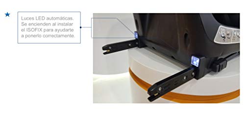 Babify Nova Silla de Coche con dispositivo Inteligente Giratoria 360º – Grupos 0/1/2/3 - Reclinable - Contramarcha hasta grupo 1 - Luces LED - Avisos inteligentes de instalación.