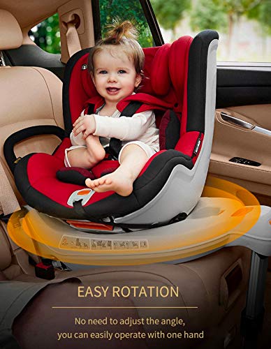 Babify Protect-Fix Silla de Coche Isofix Giratoria 360º - Grupo 0+ 1 (0-18 kg) - Color Soft Grey